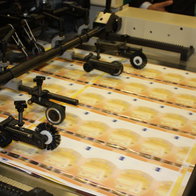 Bank notes being printed out