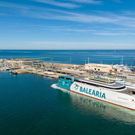 Ferry entering Denia port.