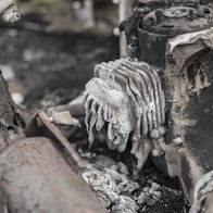 Remains of a scooter fire