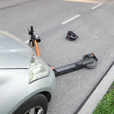 Electric scooter accident with a car involved