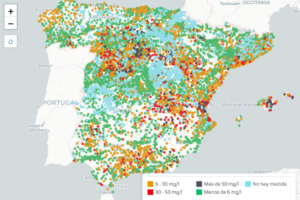 Map of contaminated pat h2o successful Spain 