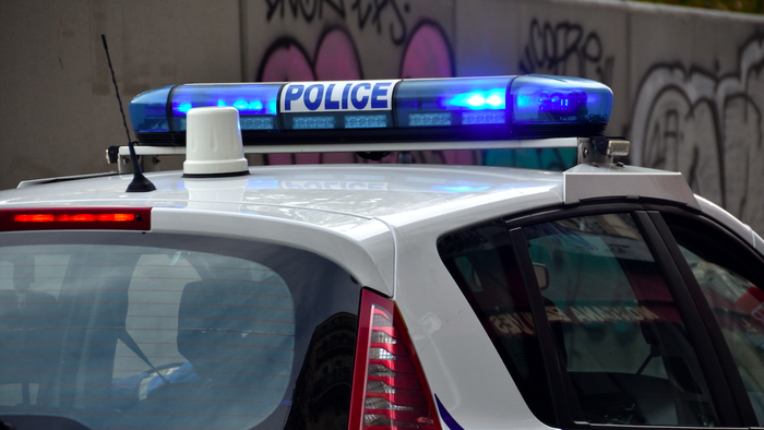 Police Car with sirens on in France