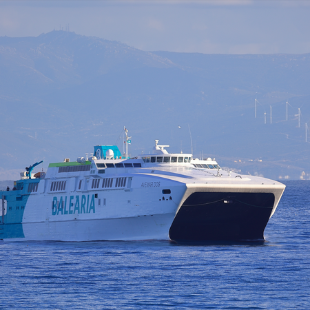Ferry crossing the strait of Gibraltar