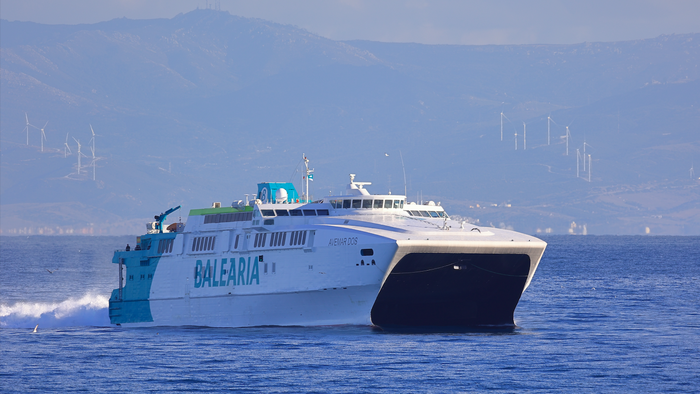 Ferry crossing the strait of Gibraltar