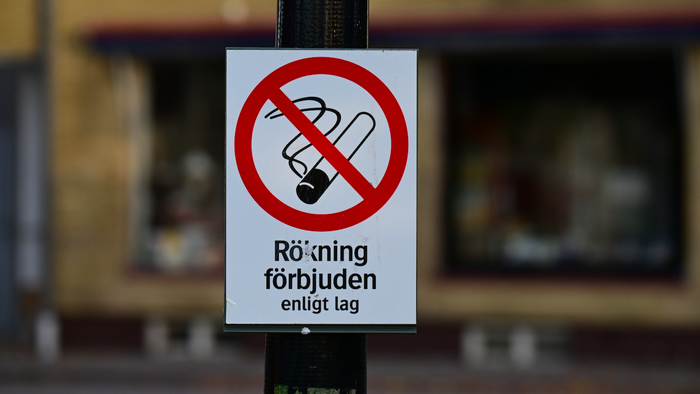 No smoking sign in Sweden