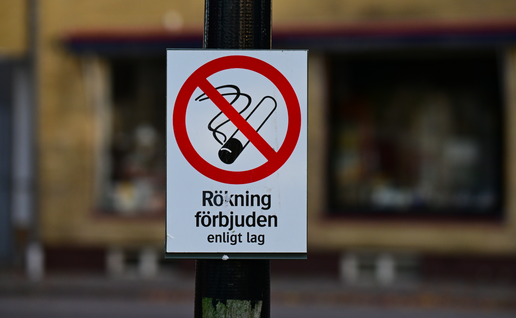 No smoking sign in Sweden