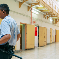 Prison in Spain with a security guard on duty