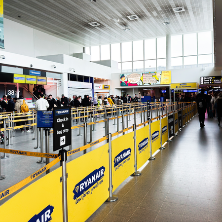 Checking point at an airport.