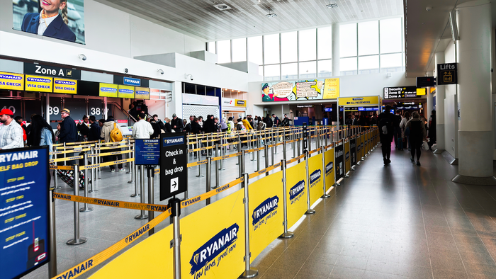 Checking point at an airport.