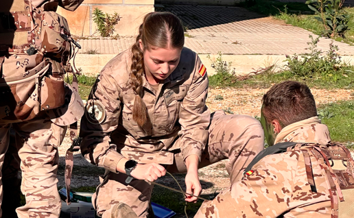 Spanish princess during her military training