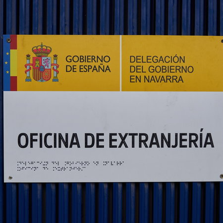 Spanish immigration office sign as TIE appointments face possible disruption