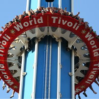 Tourists enjoying the rides at Tivoli World theme park in Benalmadena