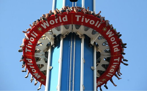 Tourists enjoying the rides at Tivoli World theme park in Benalmadena