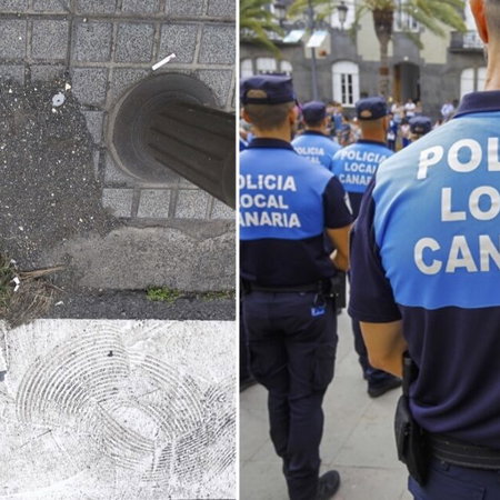 Las Palmas local police out in force looking for litter louts.