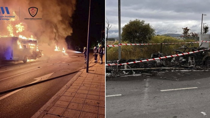 Motorhome blaze in Estepona.