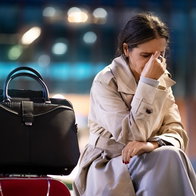 women upset at airport