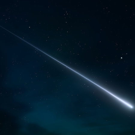 Bright fireball streaking across the night sky above Europe