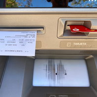 ATM in Spain printing a receipt as experts warn over personal data risks