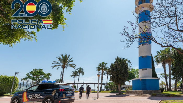 National police officers in Torre del Mar.
