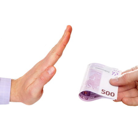 Shop assistant refusing €500 euro banknote from customer due to large denomination