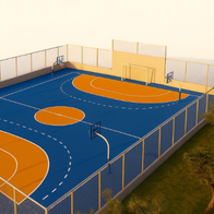 Renovation of outdoor sports courts in Torrevieja with new surfaces and fencing