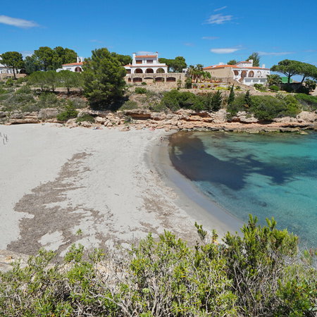 Quiet cala in L’Ametlla de Mar Tarragona with clear water and natural coastline