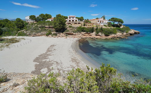 Quiet cala in L’Ametlla de Mar Tarragona with clear water and natural coastline
