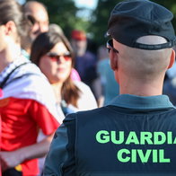 Guardia Civil officers outside local station in Dolores Alicante