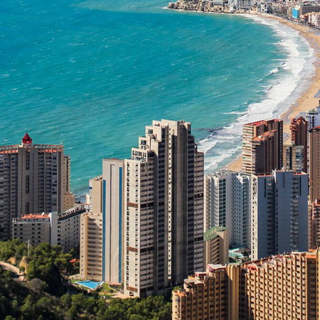 Benidorm skyline in Spain known from ITV series Benidorm