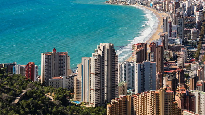 Benidorm skyline in Spain known from ITV series Benidorm