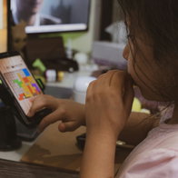 A child using a phone.