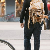 Pickpocket stealing walled from bag