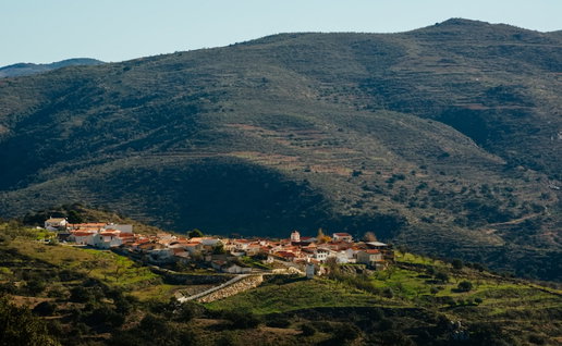 Landscape of the village of Benitagla in the Sierra de Los Filabres in Almeria