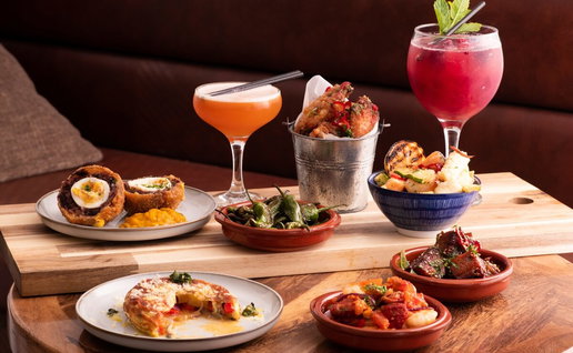 Selection of tapas and cocktails.