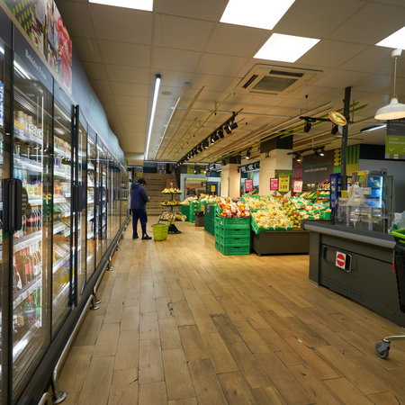 A supermarket open at night