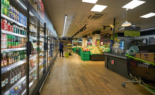 A supermarket open at night
