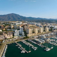 view of the port of Estepona on the coast of Estepona, Andalusia, Spain.