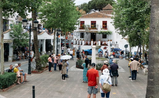 Tourists in Mijas Pueblo.