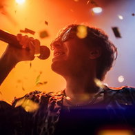 Portrait of a Lead Singer Performing