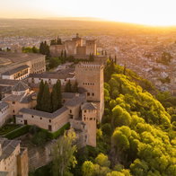 View of Granada city with the Alhambra palace