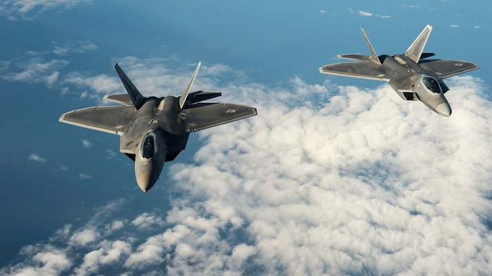 Air Force planes in sky