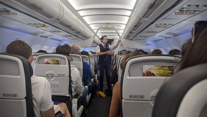 Cabin inside a British Airways airplane
