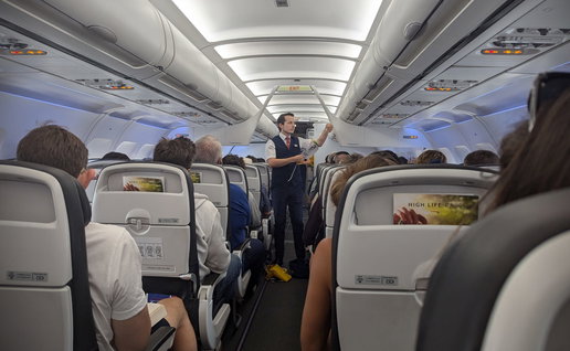 Cabin inside a British Airways airplane