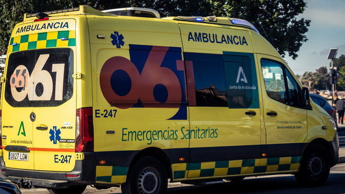 Ambulance in traffic.