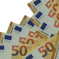 Euro banknotes representing Spain tax refund payment from Hacienda
