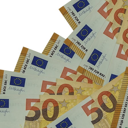 Euro banknotes representing Spain tax refund payment from Hacienda