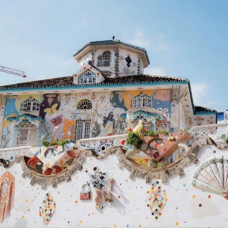 Passengers queuing at a Ryanair check-in