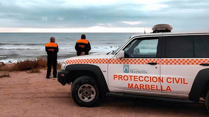 Civil Protection unit guarding over the Marbella coastline.