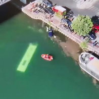 Sunken bus in the River Seine.