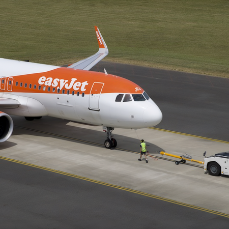 EasyJet plane at Southend Airport.